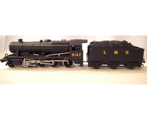 Hornby Dublo Class 8F, Black LMS 8147. Triang type coupling fitted, refinished, detailed, modified baseplate. Excellent condi