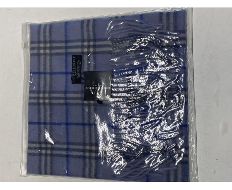 A new with tags Burberry 100% lambs wool blue long scarf 160 x 28cm 