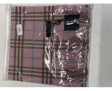 A new with tags Burberry 100% lambs wool pink long scarf 166 x 38cm 