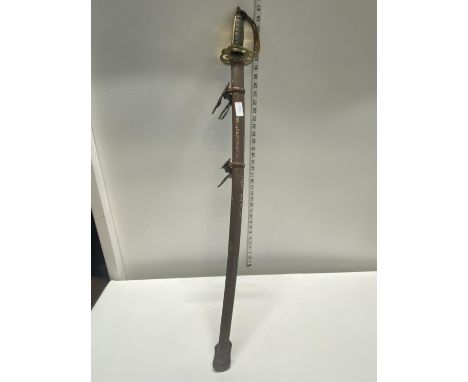 A reproduction officers sabre and scabbard, shipping unavailable (over 18's only) 