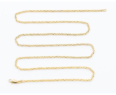 A 9ct gold byzantine link chain, length approx. 30'', weight approx. 22gms