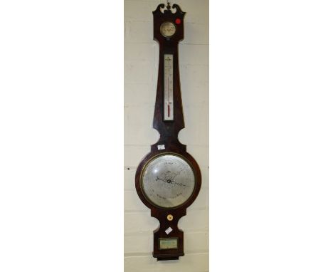 Jones, Oxford Street, London, an early 19th century mahogany four function wheel barometer, 100cm