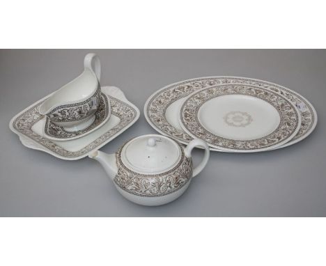 A Wedgwood Florentine part dinner and tea service, 58 pieces