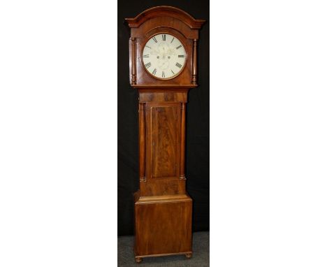 a Sangster, Cruden, an early 19th century Scottish mahogany longcase clock, the eight day movement with deadbeat escapement, 