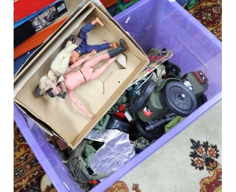 Collection of Action Man accessories including clothes, hats, shoes etc.