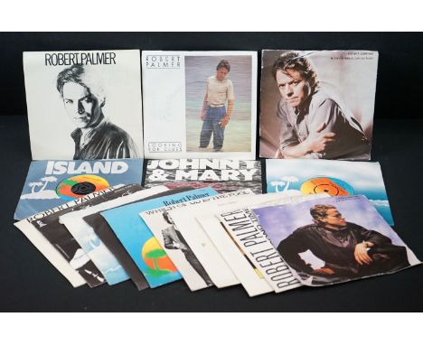 Vinyl &amp; Autographs - 16 7" singles signed by Robert Palmer.  Signed in green pen and some have faded significantly.  From