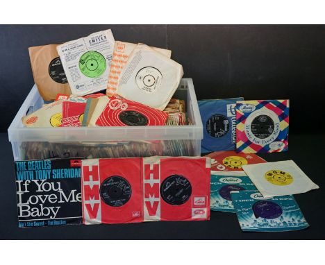 Vinyl - Over 300 Rock N Roll, Rockabilly, Mod, Beat and Pop 7" singles including Gene Vincent, Jerry Lee Lewis, The Beatles, 