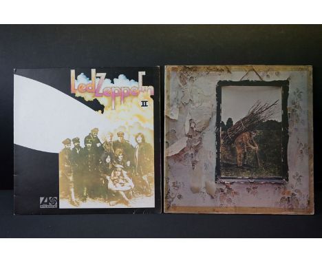 Vinyl - Two Led Zeppelin LP's to include Two (K 40037) green and orange Atlantic labels, white inner with record shop stamp, 