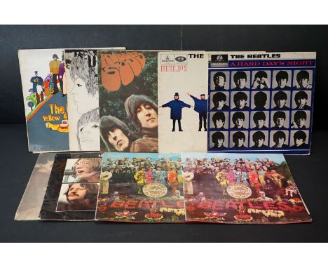 Vinyl - The Beatles &amp; John Lennon 9 LP's to include A Hard Days Night, HELP!, Rubber Soul, Revolver, Yellow Submarine (po