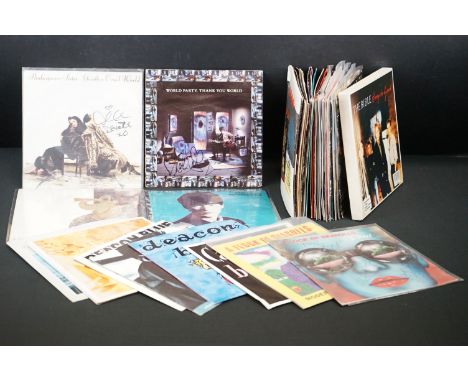 Vinyl &amp; Autographs - Over 40 1980's 7" singles (plus one box set) signed by the artists or band members including Aztec C