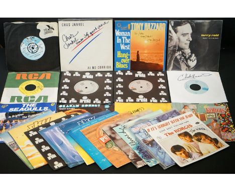 Vinyl &amp; Autographs - Over 25 signed 7" singles including Arthur Brown, Chas Jankel, Tony Hazzard, The Liverpool Scene, Th