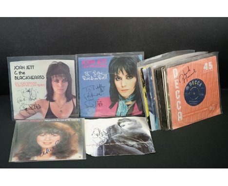 Vinyl &amp; Autographs - Approx 20 signed female artist 7" singles including Joan Jett, Elkie Brooks, Sandy Shaw, Joan Armatr