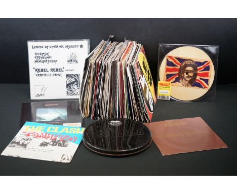 Vinyl - Over 70 punk &amp; new wave 7" singles including some foreign pressings featuring The Stranglers (including tin box s