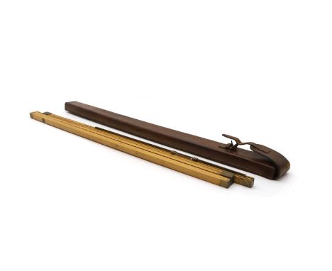 A Negretti & Zambra measure in a leather case, stamped, 71cm longCondition ReportHorse measuring stick, with 'hands' measurem