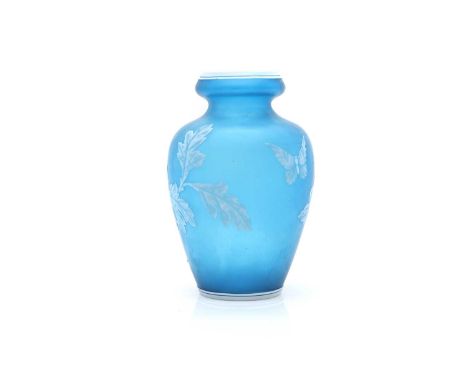 A Thomas Webb & Sons cameo glass vase, c.1890, Stourbridge, of shouldered form, with a short collar neck, cased and cut in op