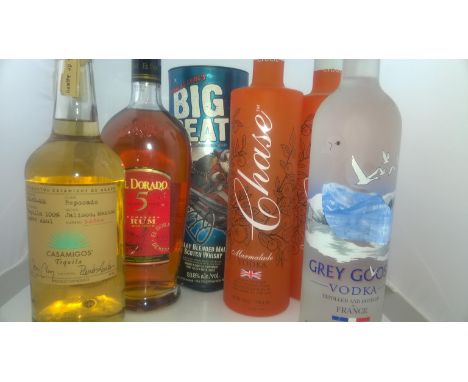 *6 bottles assorted Tequila,Vodka, Rum &amp; Whisky