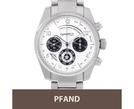 PFANDAUKTION - EBERHARD & Co. Chronograph, 120th Anniversary, Stahl, Automatik, Ref. 311120, Gebrauchsspuren, B+P 2011. Pfand