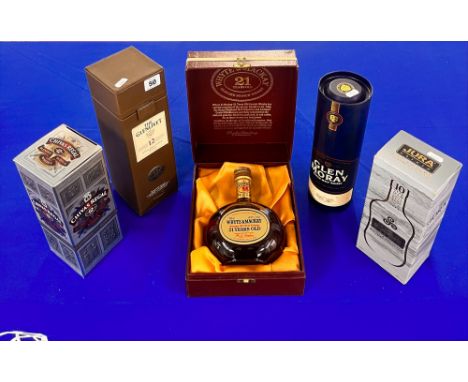 A collection whisky, to include a bottle of Whyte and Mackay twenty-one year old whisky, Glen Moray, The Glenlivet twelve yea