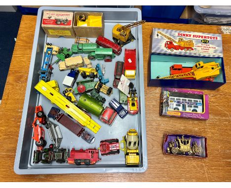 Collection of Dinky and Matchbox model vehicles. Comprising of industrial and commercial vehicles in well used condition. Inc