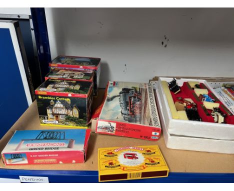 A large mixed collection of railway and road vehicle kit models by Palitoy, Airfix, Revell, Hornby, Matchbox etc. To include 