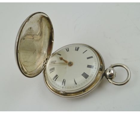 A GENTLEMAN'S SILVER HUNTER CASED POCKET WATCH, the movement back plate engraved "Joseph Merrick, London" 