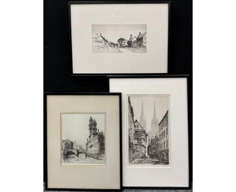 Samuel Chamberlain (1895-1975), Chartres, signed in pencil lower right margin, number 53/100, etching, 23.5cm x 39cm (61cm x 