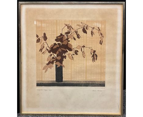 Tessa Beaver ‘Copper Beech’, signed in pencil lower right margin, number 145/150, etching, 65cm x 59cm.