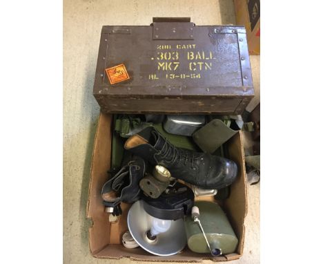 To include mess tin, gas mask, entrenching tool and ammunition box. 