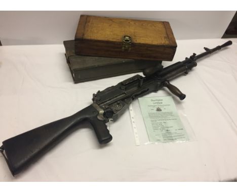 Deactivated with 2008 certificate. Cocks and fires. Hotchkiss original tool box with hand book and copy of a tools list and f