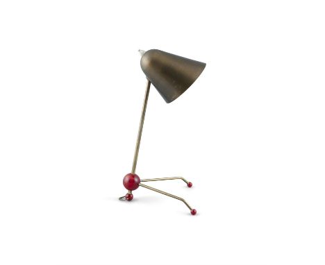 OTTO KOLB (1912- 1996)A brass and bakelite desk lamp by Otto Kolb, c.1950. 37cm (h)