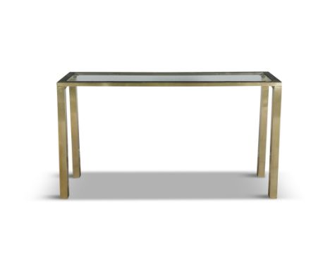 MAURO LIPPARINI (B. 1956)A brass console with a glass top by Mauro Lipparini, Italy c.1970. 83 x 150 x 40cm