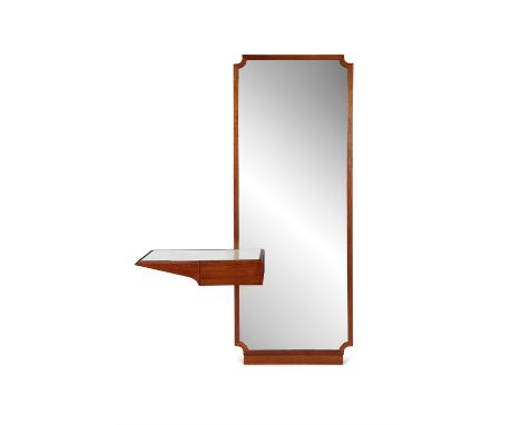 MIRROR A console mirror with a single drawer, attributed to Emilio Lancia and Gio Ponti, Italy c.1950. 200 x 100 x 30cm