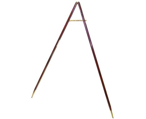 Hardwood and brass army pace stick.