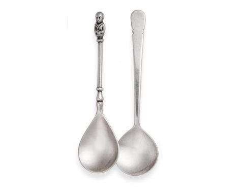 Two Arts and Crafts Silver Spoons, marks of Guild of Handicraft and William Henry 'Harry' Warmington, London 1970 and 1954 re