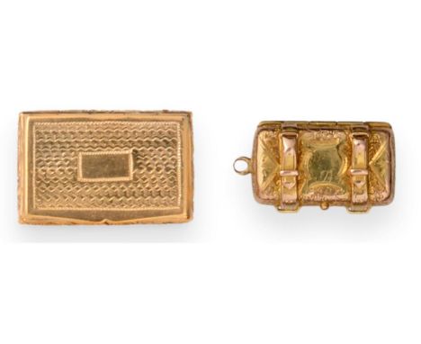An Engine Turned Silver Gilt Vinaigrette, stamped HCG to interior, possibly for Houcheong, Canton, 19th century, with foliate