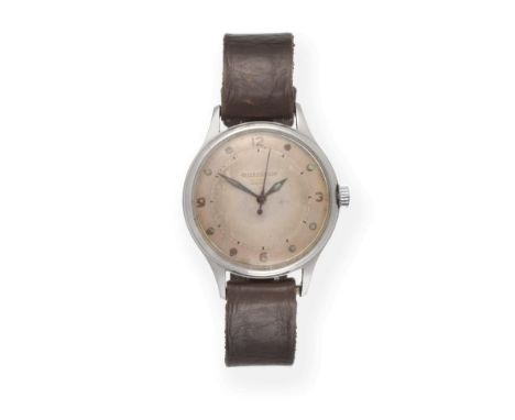 A Stainless Steel Automatic Centre Seconds Wristwatch, signed Jaeger LeCoultre, circa 1955, lever movement signed and numbere