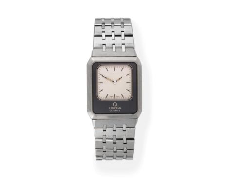 An Unusual Analogue/Digital Stainless Steel Reversible Wristwatch, signed Omega, model: Equinoxe, ref: 186.0013, circa 1980, 