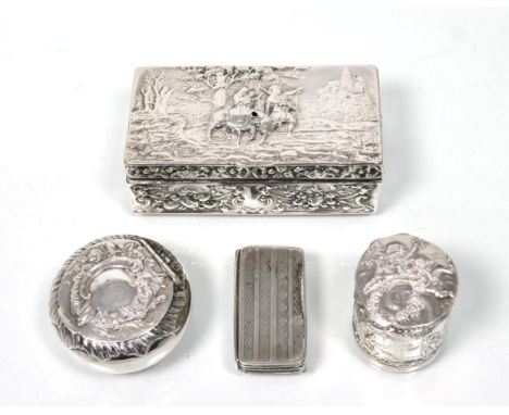A German Silver Snuff Box, probably Neresheimer, Hanau, with English import marks for Berthold Muller, Chester 1902, the cove