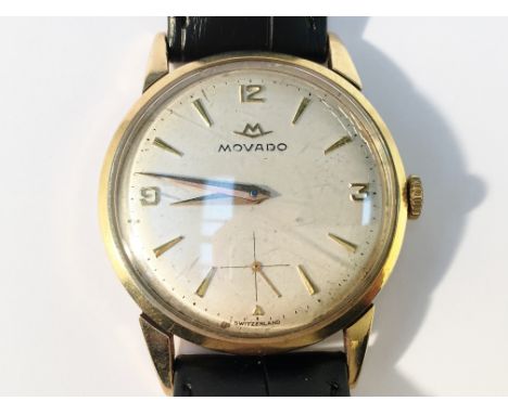 A vintage Movado gentleman's gold wrist watch, in  working order