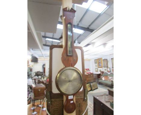 A Georgian mahogany shell inlaid barometer