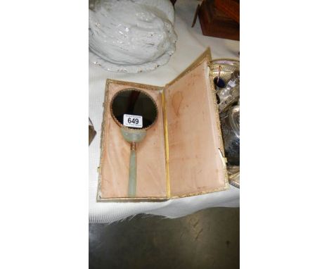 A Jade hand mirror in case