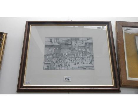 An original signed drawing entitled 'Going Home' by K Myers (follower of L S Lowry)