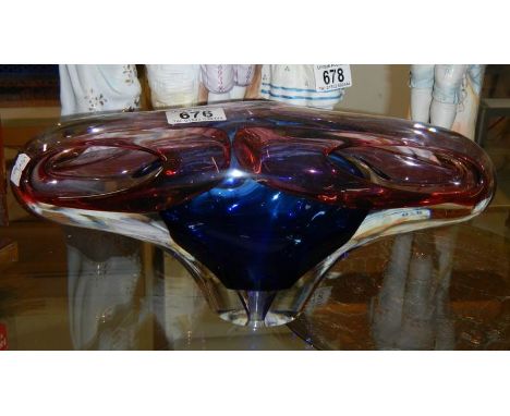 A unique crystal art glass sculpture by world renowned artist Adam Joblinski, personal signature to base, 34 x 15 cm