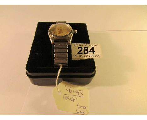 A Rolex Oyster perpetual chronometer wrist watchUnable to open back of watch  Winder logo is present with screws in tight and