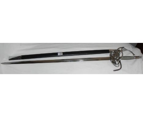 A replica renaissance rapier with scabbard