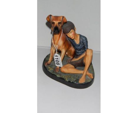 A Royal Worcester figure of boy with dog entitled 'Buddies'