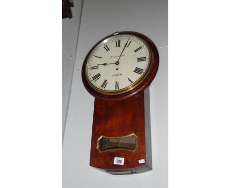 A single Fusee drop dial wall clock by Browing of London