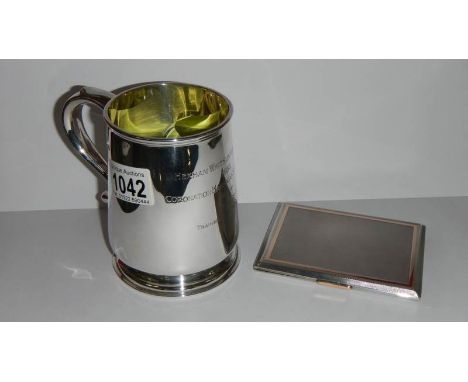 A silver tankard, Sheffield 1936/37 inscribed 'Hexham Whitsuntide meeting 1937 Coronation handicap steeple chase won by Fearl