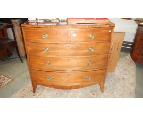 A Victorian mahogany 2 over 3 chest of drawers on bracket feet