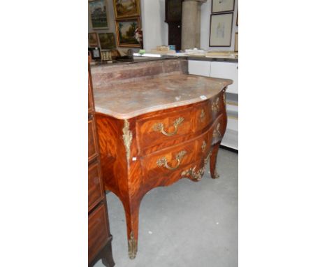 A 19th Century French marble top commode chest